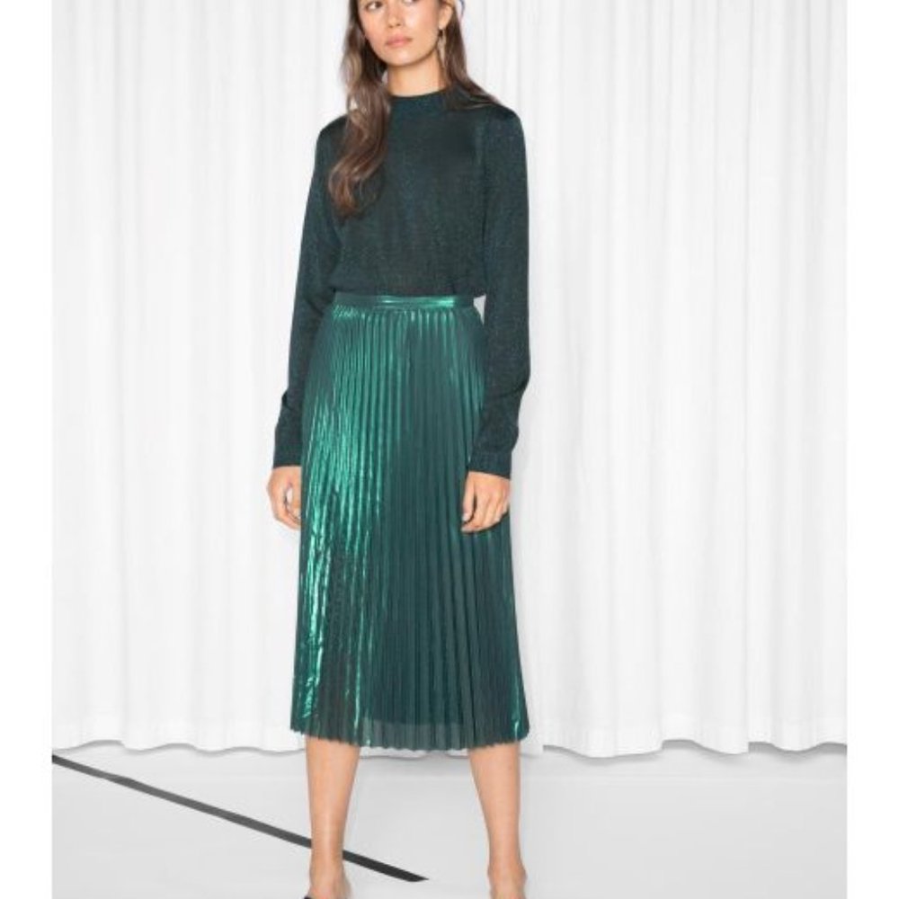 Lovely & Other Stories Green Pleated Emerald Skirt